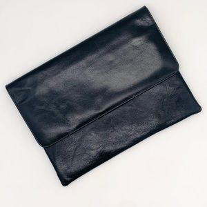 Black Leather Clutch